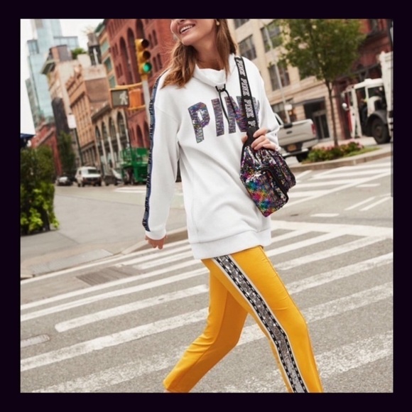 Rare Victoria’s Secret PINK Sequin Tracksuit Rainbow Holographic Logo Size Small - Picture 13 of 13